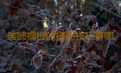 裝飾擱板的搭配技巧有哪些？